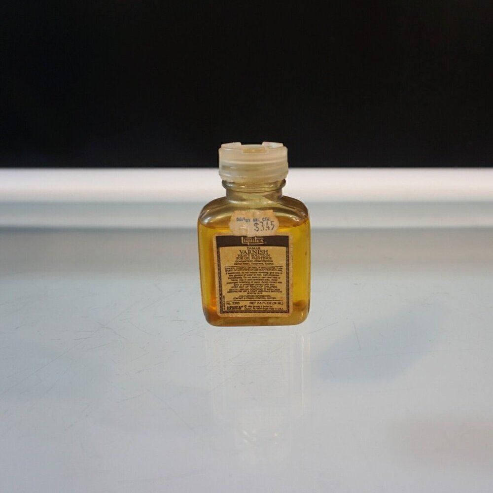 Rare Vintage 1985 Bottle Liquitex Damar Varnish Heavy Solution For Oil Paintings